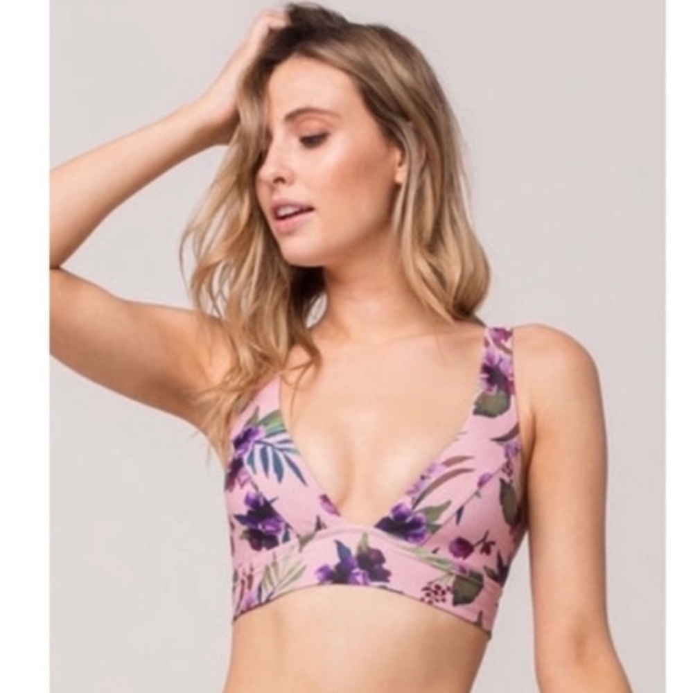 Tilly's Pink Floral Bikini Top